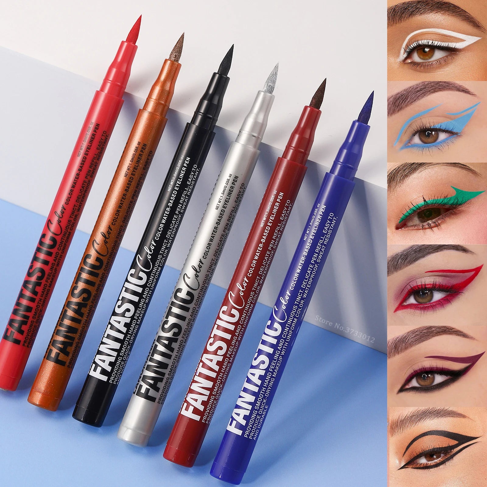 Water-based Eyeliner Liquid Matte Bright Red Quick-Drying Smudge-Proof Eyeliner Pen Bold Long-Lasting Eyes Looks Cosmetics