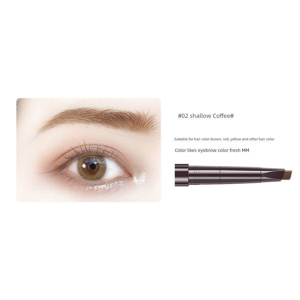 QUEEN CHAN Cross-Border English Version Double-Headed Automatically Rotate Eyebrow Pencil Waterproof Sweat-Proof Not Smudge Fine Triangle Thrush Eyebrow Pencil