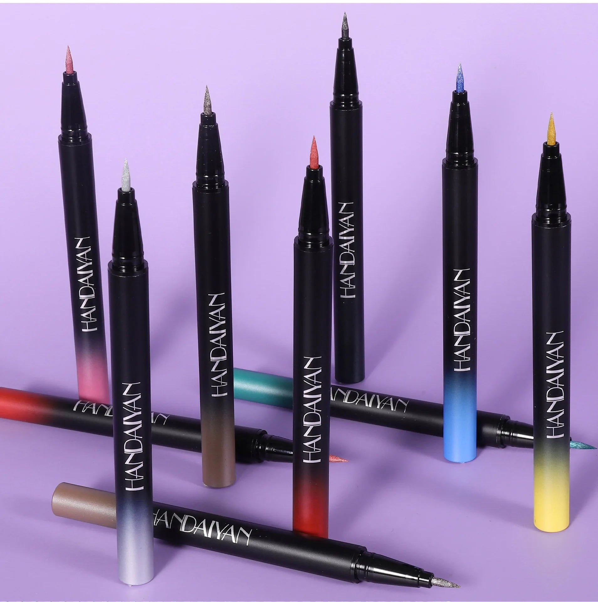 Waterproof Glitter Luster Liquid Eyeliner Pencil Long Lasting Purple Pink Blue Metallic Eye Liner Pen Cosmetic Makeup for Eyes