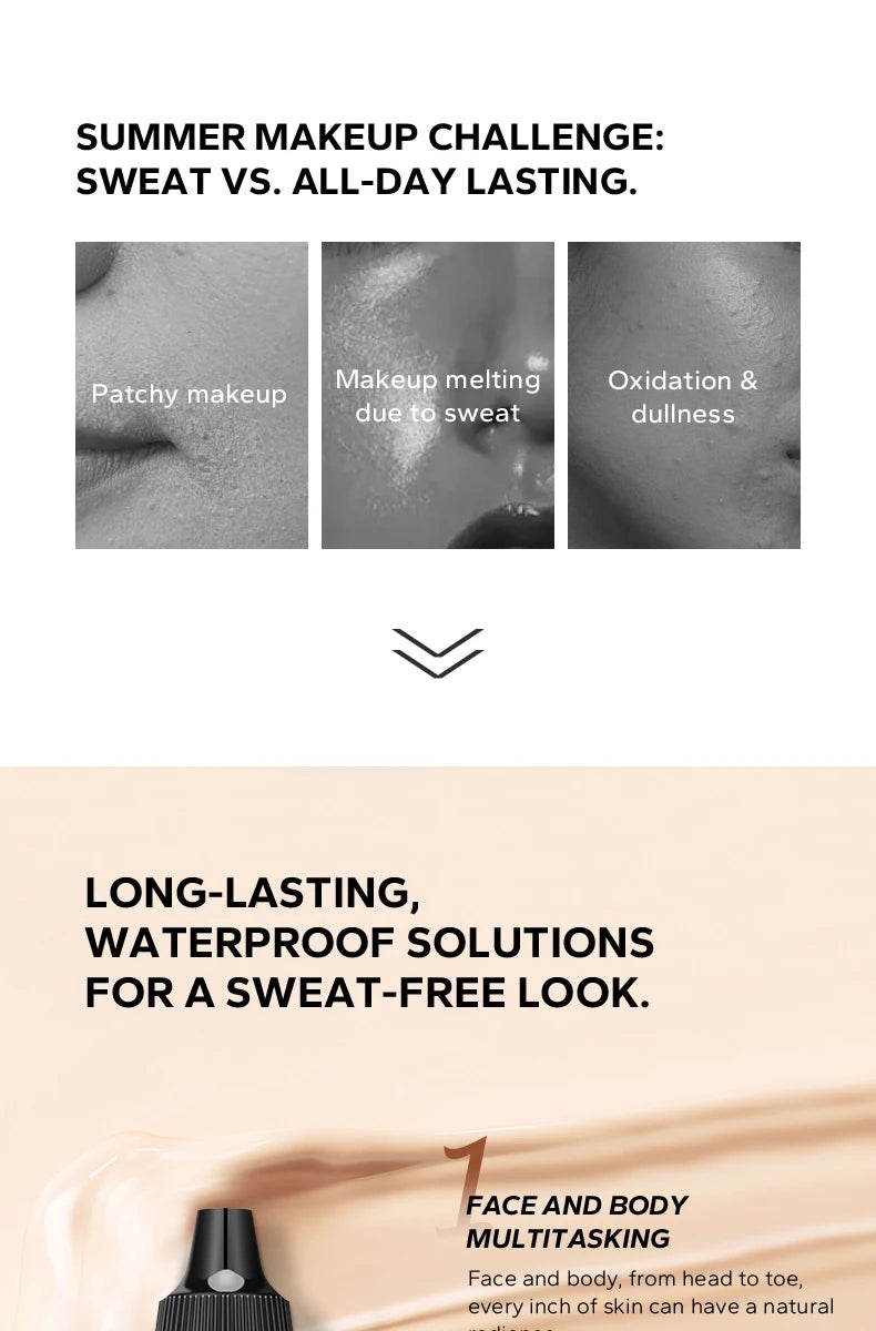 BEAUTY GLAZED 24 Hour HD Full Cover Matte Liquid Foundation Matte Natural Waterproof Foundation Face Makeup,Brighten Skin Color