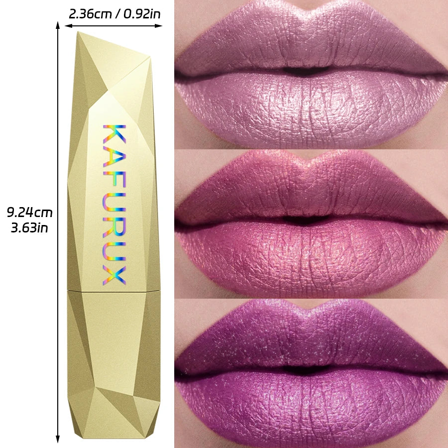 21Colors Bold & Intense Glitter Shiny Metallic Lipstick Pearlescent Lip Tint,Long Lasting Lip Senior Matte Lip Makeup Gifts for