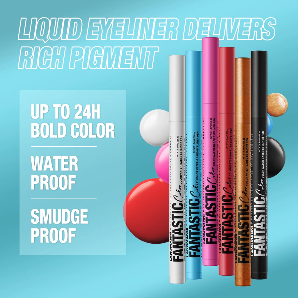 Water-based Eyeliner Liquid Matte Bright Red Quick-Drying Smudge-Proof Eyeliner Pen Bold Long-Lasting Eyes Looks Cosmetics