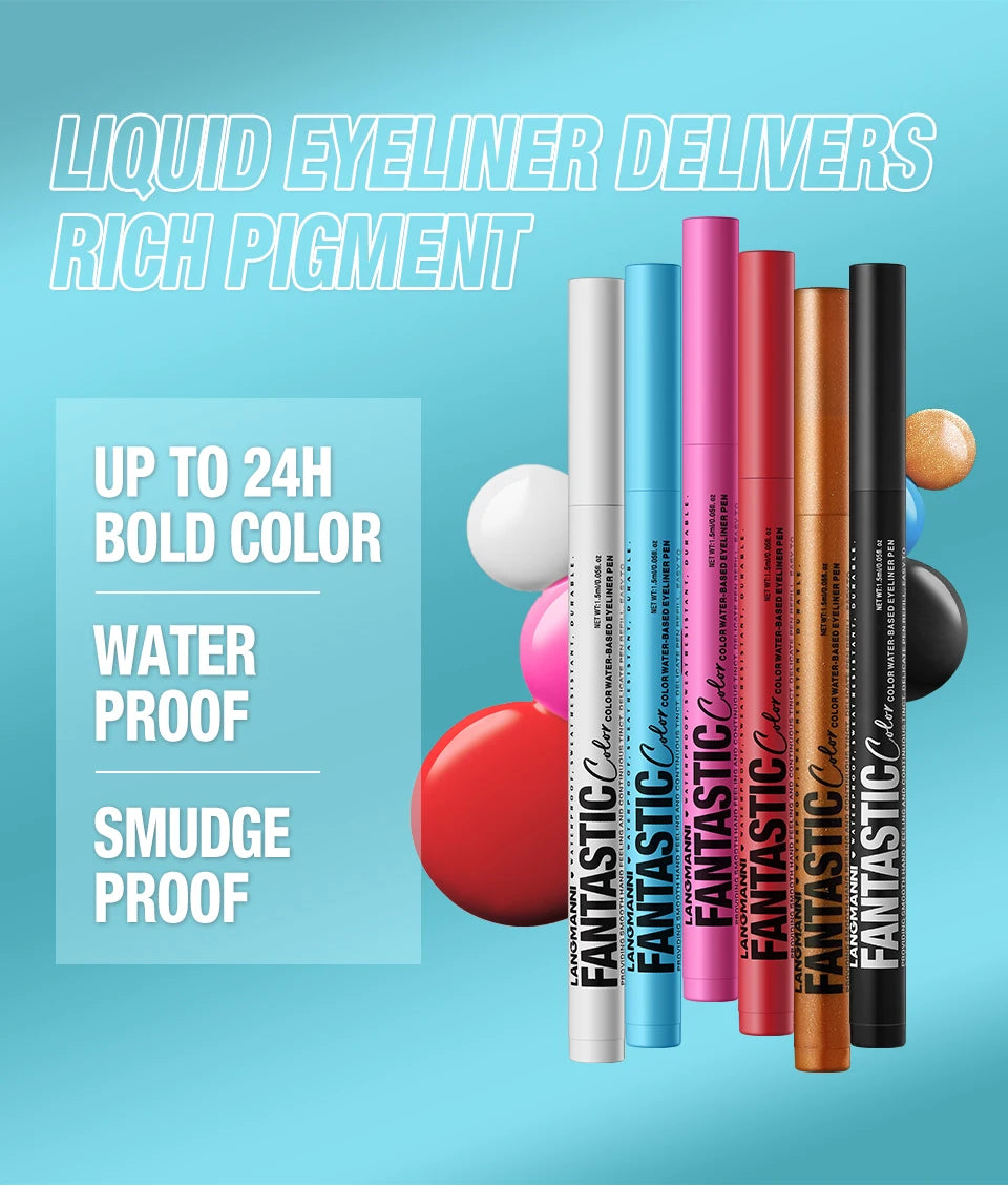 Water-based Eyeliner Liquid Matte Bright Red Quick-Drying Smudge-Proof Eyeliner Pen Bold Long-Lasting Eyes Looks Cosmetics