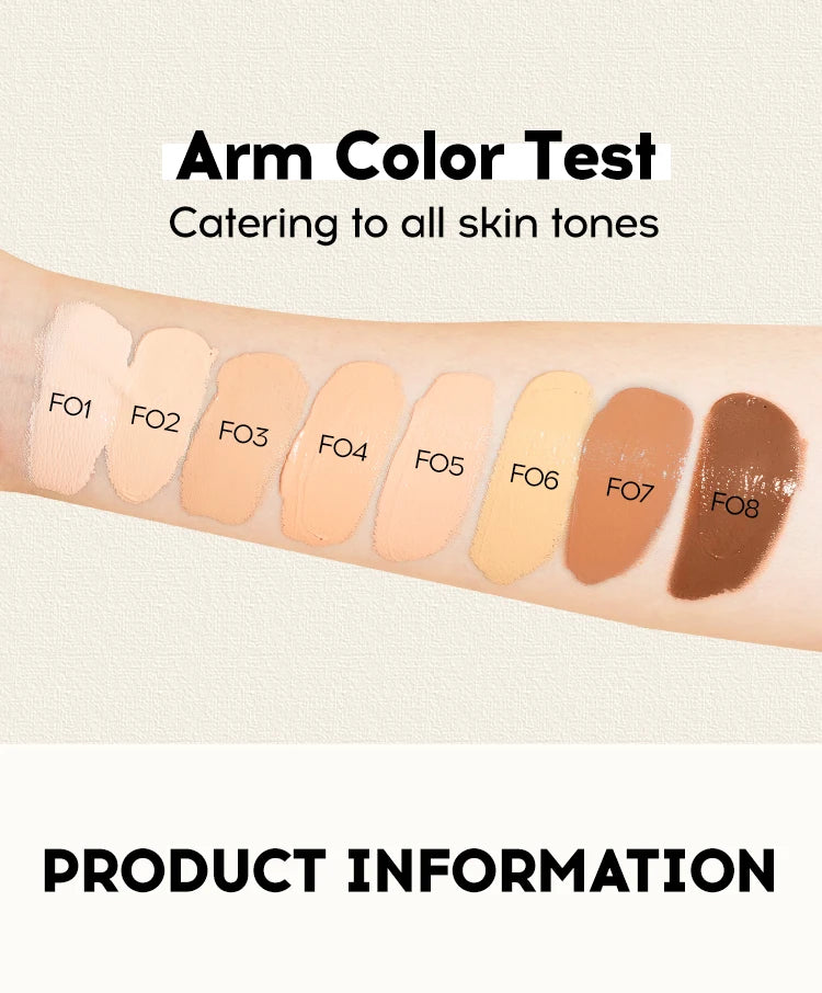 Face Foundation Cream Oil-Control Matte BBCream Waterproof Lasting Concealer Liquid Full Coverage Matte Base Professional Makeup