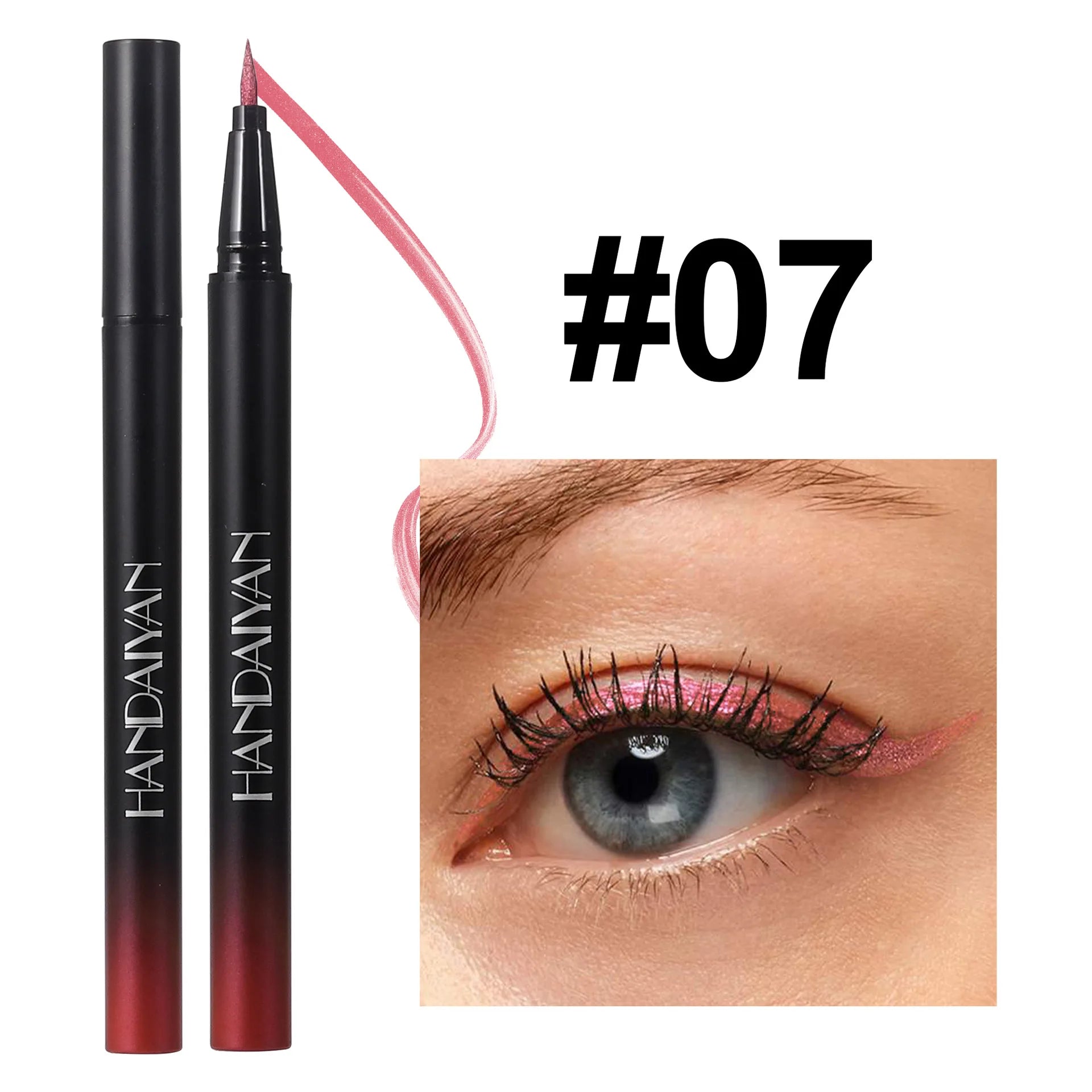 Waterproof Glitter Luster Liquid Eyeliner Pencil Long Lasting Purple Pink Blue Metallic Eye Liner Pen Cosmetic Makeup for Eyes