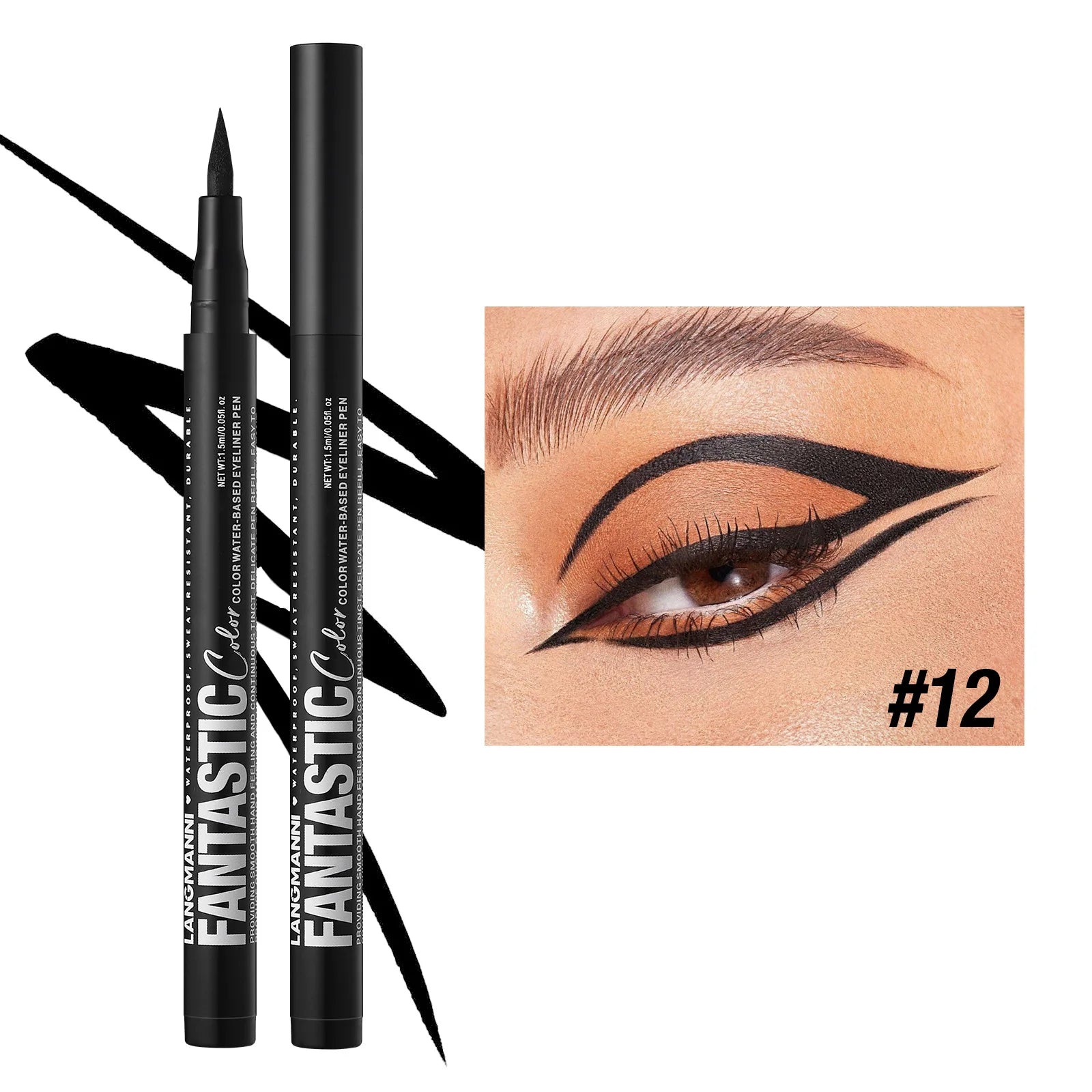 Water-based Eyeliner Liquid Matte Bright Red Quick-Drying Smudge-Proof Eyeliner Pen Bold Long-Lasting Eyes Looks Cosmetics