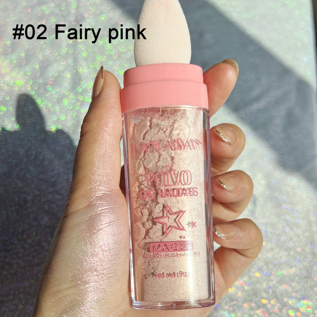 Fairy Highlight Pat Powder Full Body Highlight Brightening Natural Peach Fairy Glitter Body Bronzer Highlight Contour Makeup