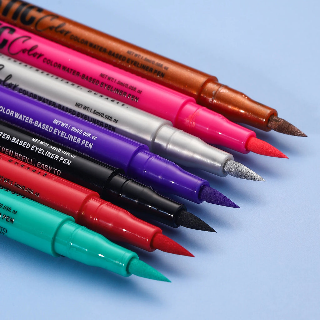 Water-based Eyeliner Liquid Matte Bright Red Quick-Drying Smudge-Proof Eyeliner Pen Bold Long-Lasting Eyes Looks Cosmetics